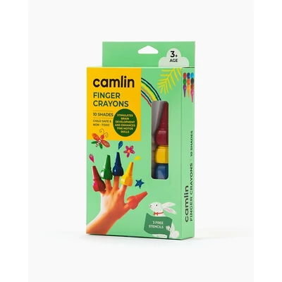 Ujjkréta vagy marokkréta 10 színű 3 sablonnal Camlin