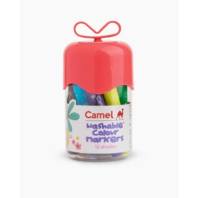 Filctoll szett 12 színű Washable colour Camlin - Korallpiros kupakkal