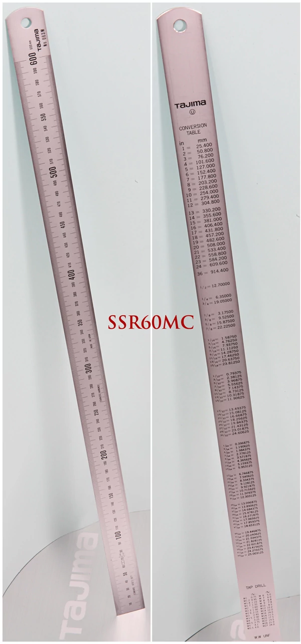 SSR60 Acélvonalzó 60cm-es rozsdamentes Tajima