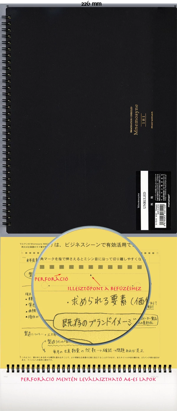 Jegyzettömb A4 70lap s. sp Mnemosyne Maruman N181A