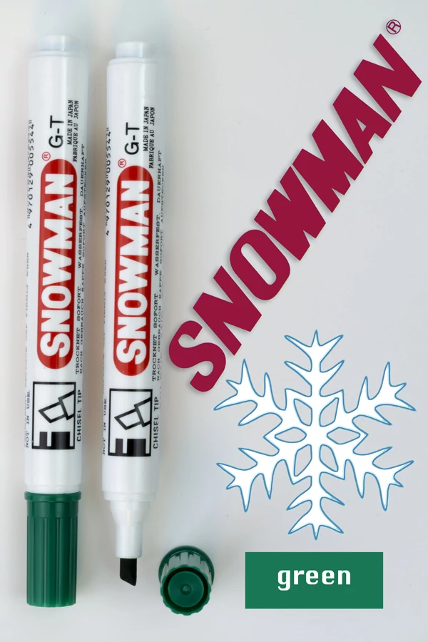 Alkoholos filc G-T green vágott hegyű Snowman - zöld