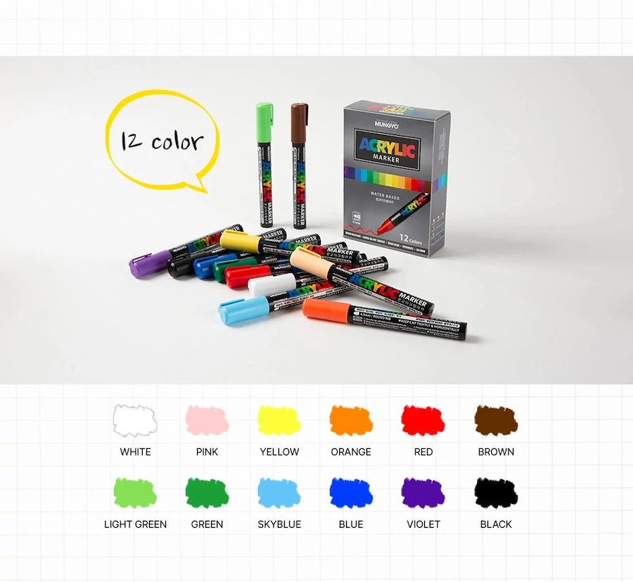 Acrylic Marker 12db akrilfilc Mungyo