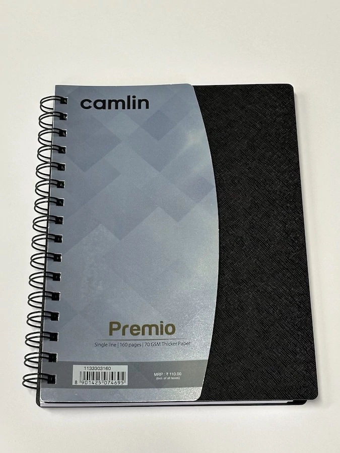 Füzet A5/80lap vonalas PP borítós spirálkötésű Premio Camlin